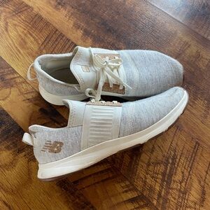 New Balance Cream and Gray Casual Sneakers